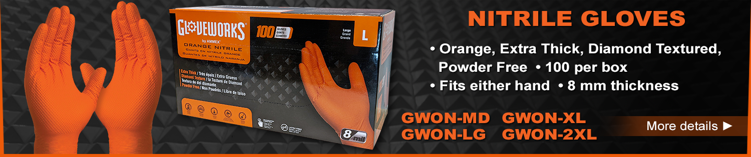 Gloveworks Orange Nitrile Gloves