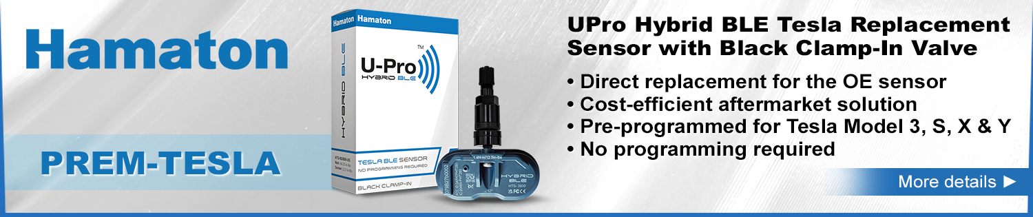 UPro Hybrid BLE Tesla Replacement Sensor with Black Clamp-In Valve